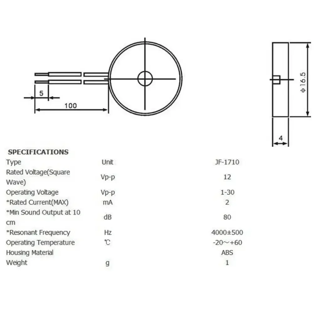 1710 campainha piezo passiva,  - Diy Electronics Wire avaliação e preço