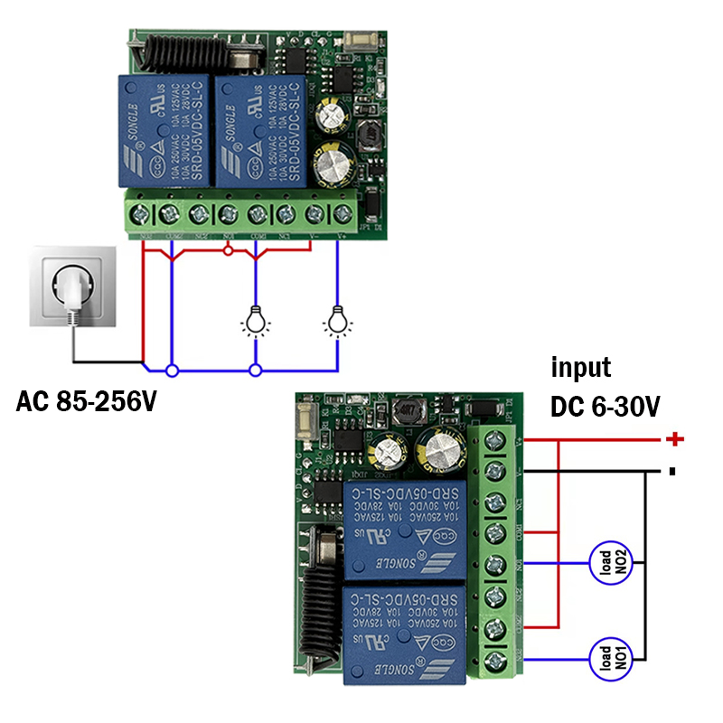DC 12V 24V AC 220V RF433 2CH m - Rf 433Mhz Module avaliação e preço